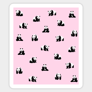 Panda Pattern on Pink Sticker